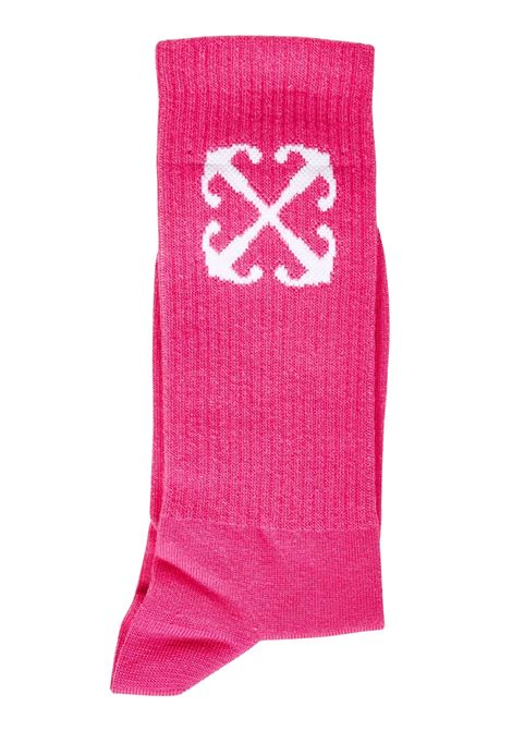 Calzini bambina fucsia in cotone OFF WHITE | OGRA003S24KNI00/DELFUCSIA